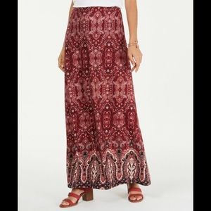 Style & Co Women's Boho Printed Pull-on Maxi Skirt